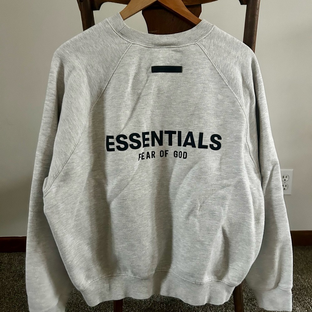 Essentials Light Gray Women's Crew Neck Sweater